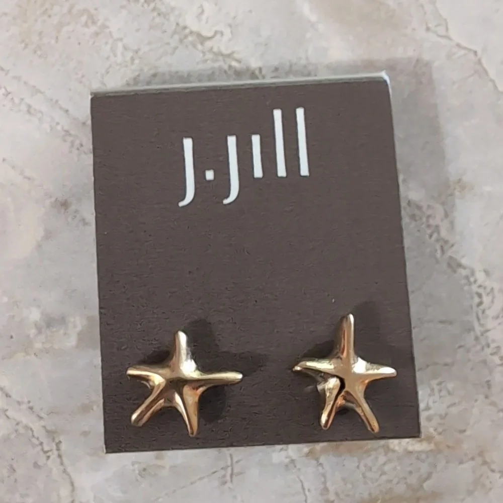 J. Jill Gold Tiny Starfish Earrings NWT